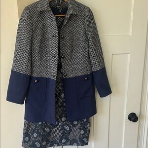 Mary Kay by Nicole Miller Director Suit Elegant Navy & Gray Women's Dress & Coat